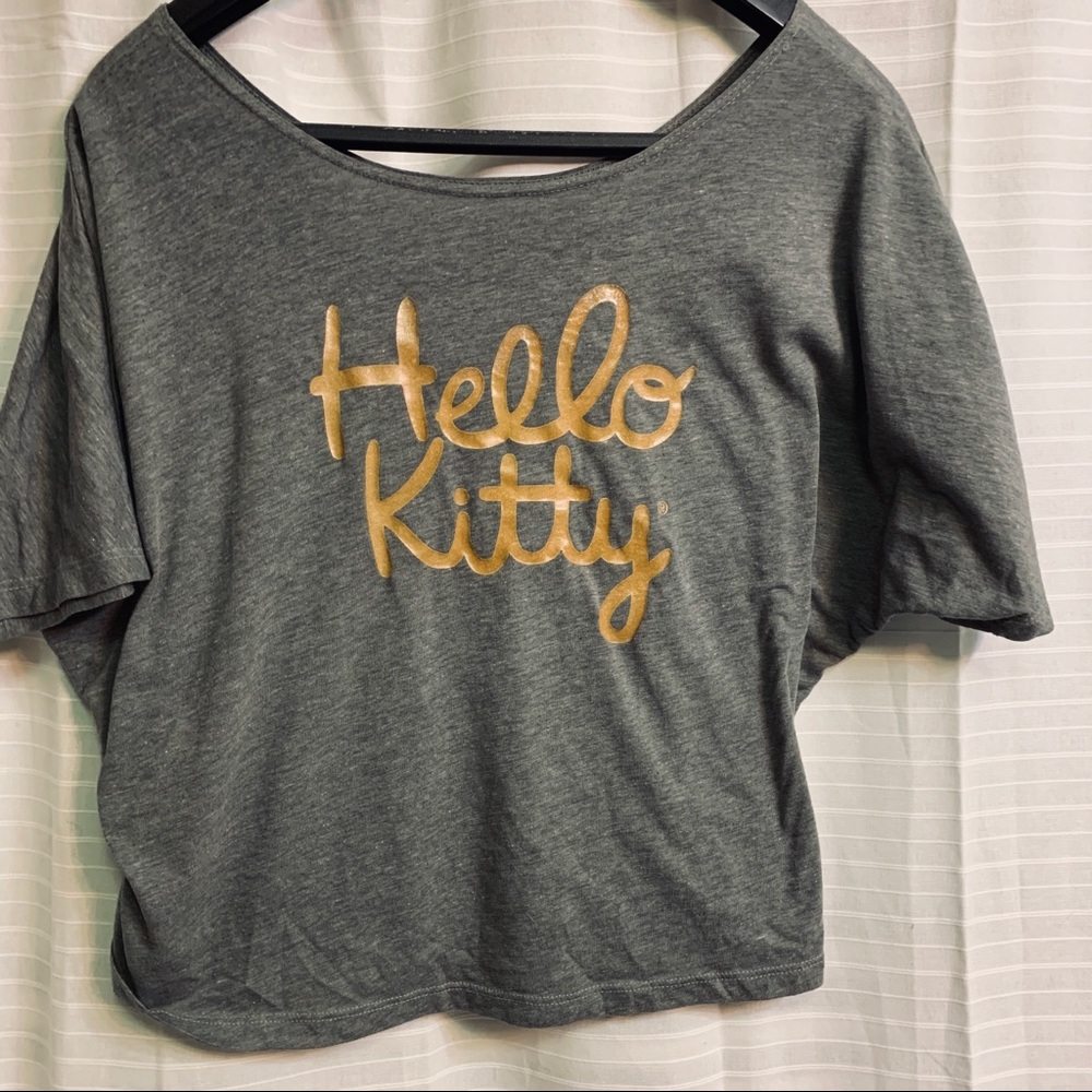 M Hello Kitty gray crop tee - Picture 4 of 4